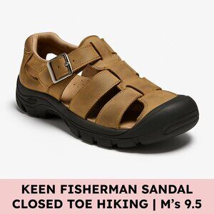 KEEN Leather Closed Toe Hiking Fisherman Sandals Gorpcore Brown Men 9.5